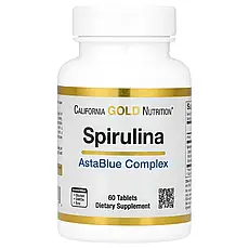 California Gold Nutrition, Spirulina AstaBlue Complex, 60 Tablets, Київ