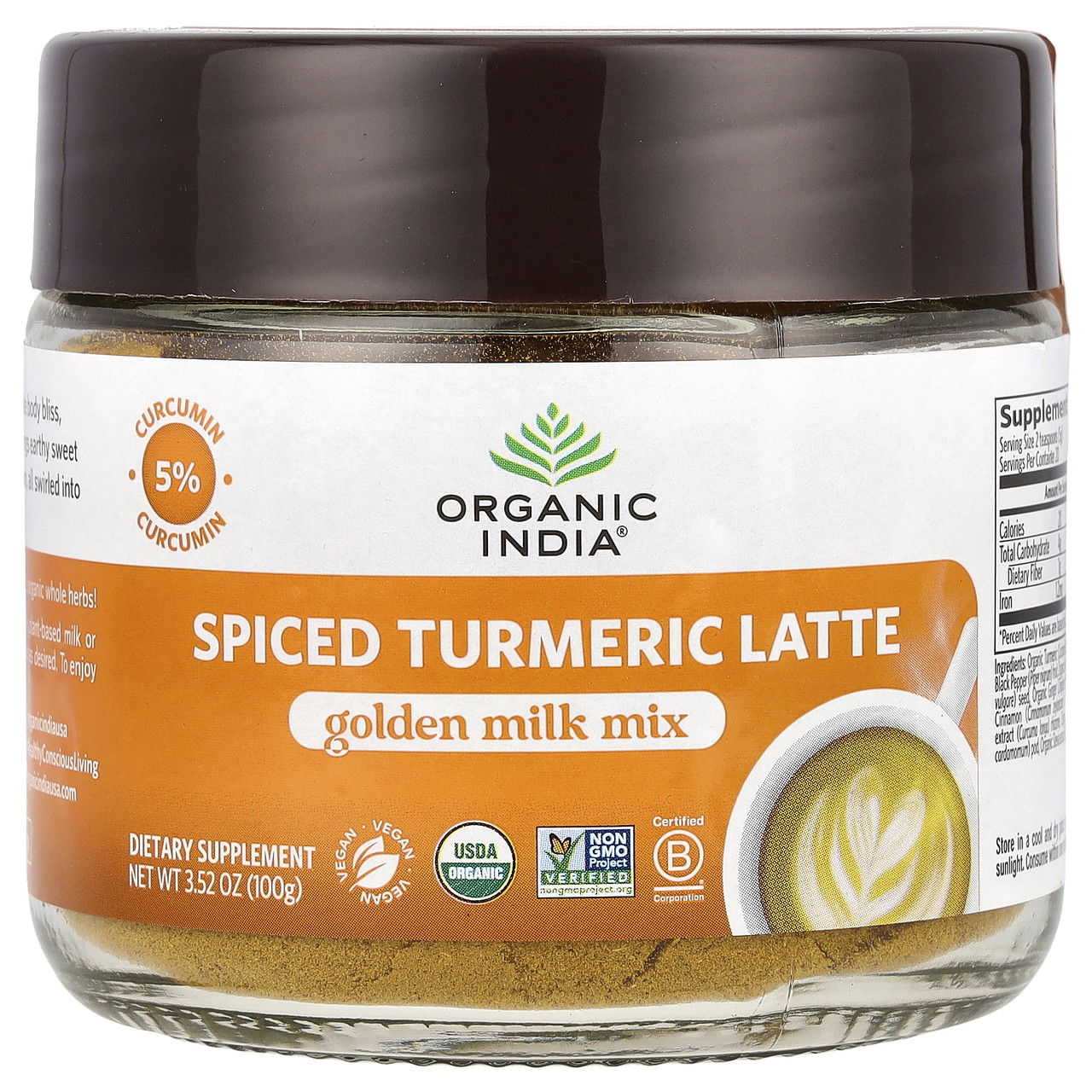 Organic India, Spiced Turmeric Latte, Golden Milk Mix, 3.52 oz (100 g) Киев, Київ