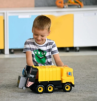 Великий дитячий сміттєвоз іграшкова техніка машинка вантажівка рухомі елементи підйомний кузов сміттєвий бак