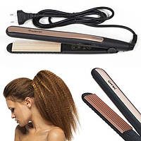 Плойка Гофре Для Волосся Чорна Жіноча Для Кореневого Об'єму Gemei Nextor