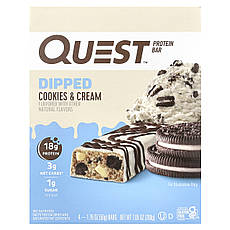 Quest Nutrition, Протеїновий батончик, печиво з вершками, 4 батончики, 50 г (1,76 унції), Київ