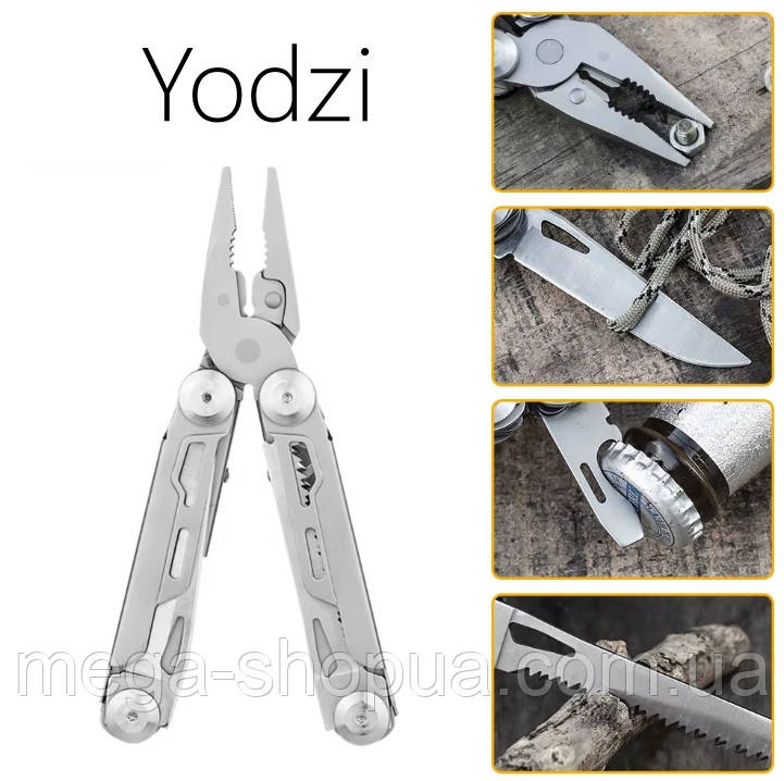 Мультитул складний 12в1 з чохлом, універсальний багатофункціональний інструмент для дому, туризму Yodzi TG904