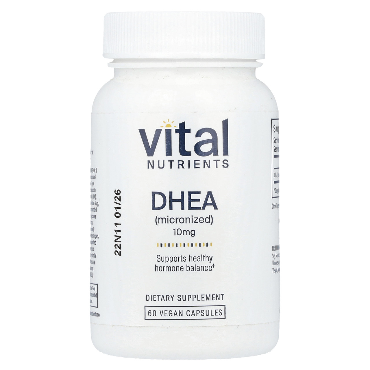 Vital Nutrients, ДГЕА (мікронізований), 10 мг, 60 веганських капсул, Київ
