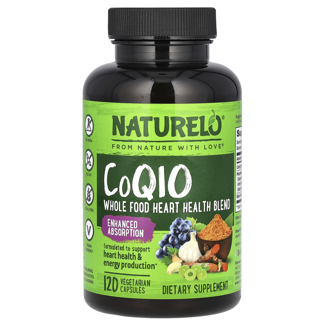 NATURELO, CoQ10, суміш із цілісних продуктів для здоров'я серця, 120 вегетаріанських капсул Київ, Київ, фото 1