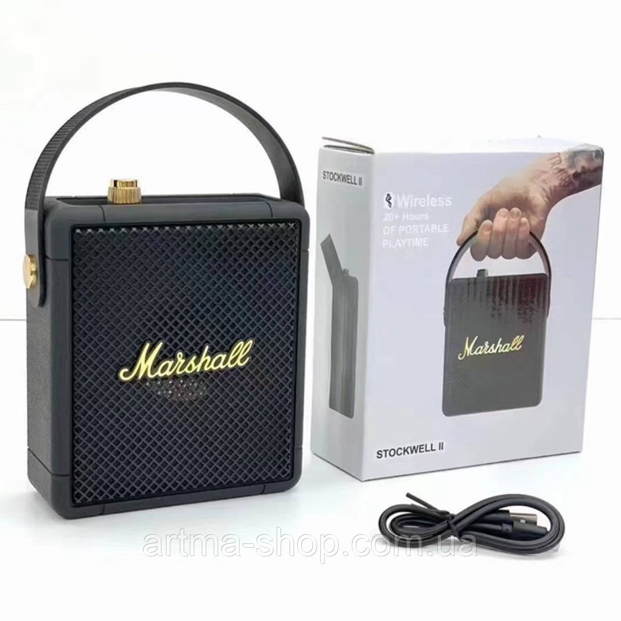 Портативна Bluetooth-колонка STOCKWELL Marshall Bluetooth 5.1, USB-флешок, microSD.  FM-приймач і мікрофон
