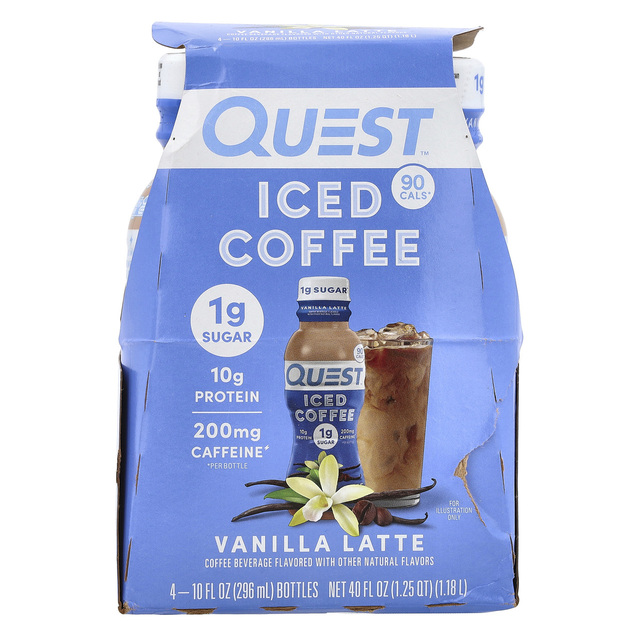 Quest Nutrition, холодна кава, ванільна лате, 4 флакони по 296 мл (10 рідк. унцій) Київ, Київ