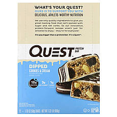 Quest Nutrition, Протеїновий батончик, печиво з вершками, 12 батончиків, 50 г (1,76 унції), Київ
