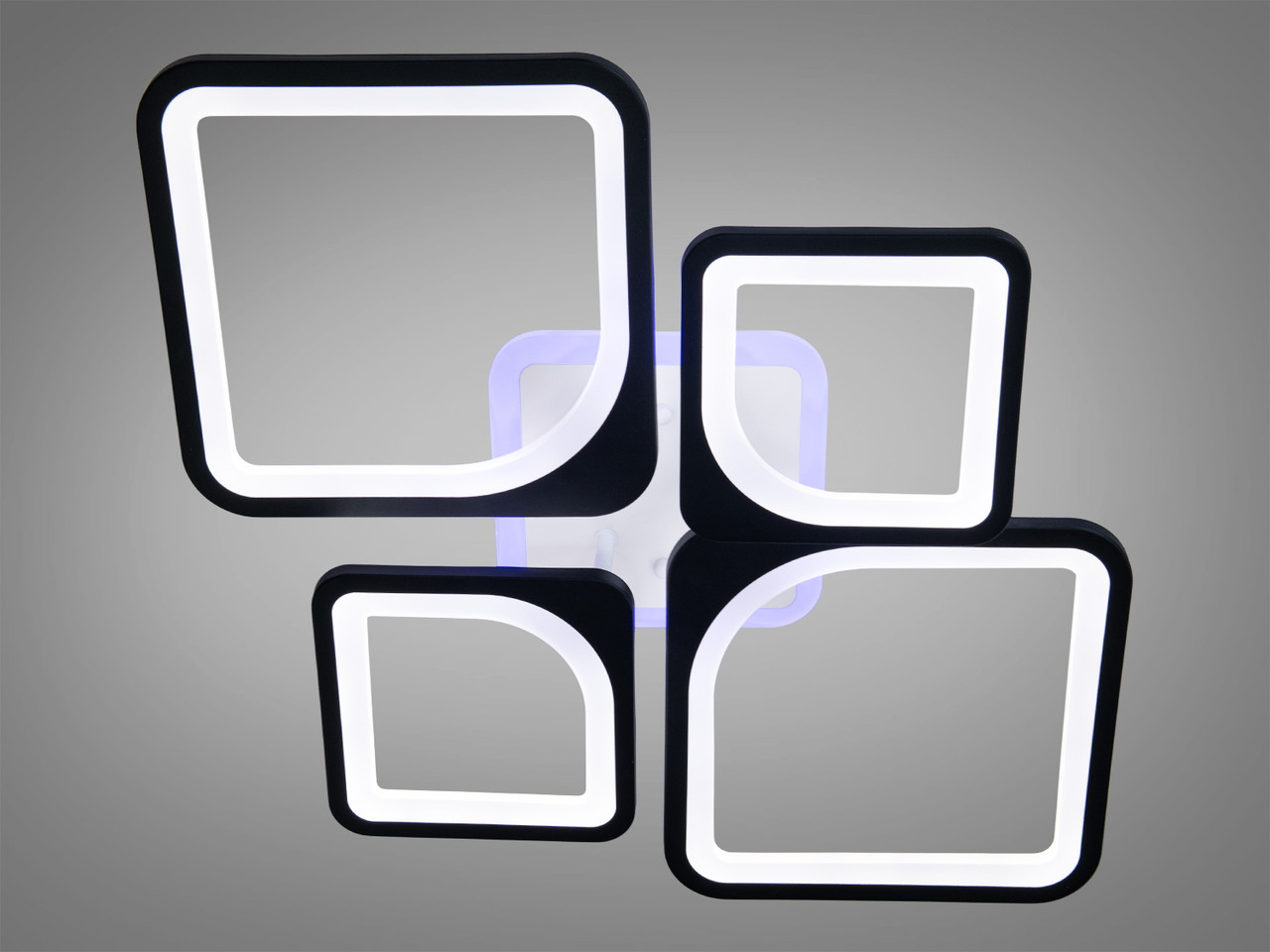 LED люстра з пультом і підсвіткою, колір чорний 85 W на 12 м2 8060-2+2BK-LS