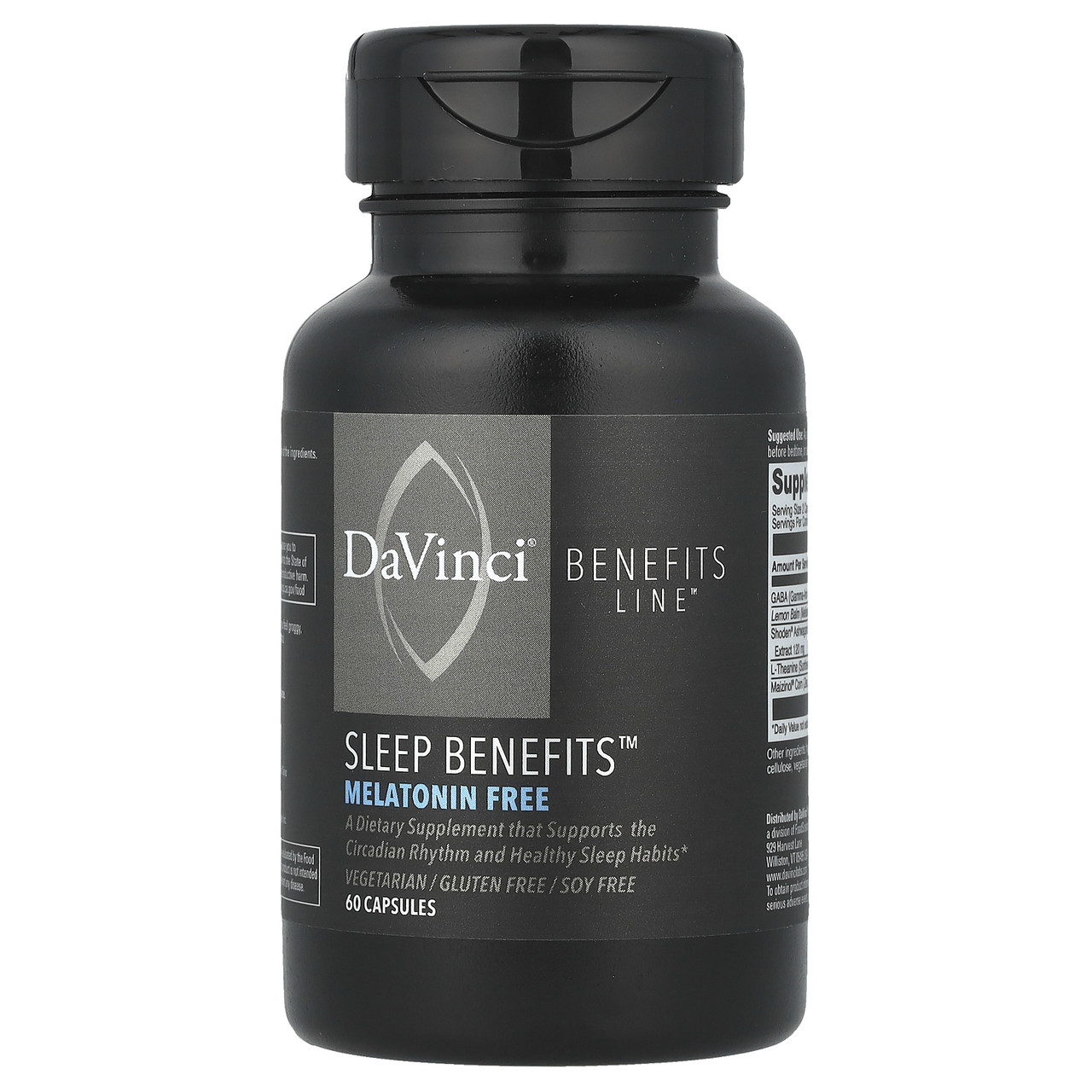 DaVinci Laboratories, Sleep BenefitsTM, без мелатоніну, 60 капсул, Київ, фото 1