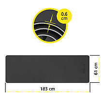 Килимок спортивний Cornix TPE 183 x 61 x 0.6 см для йоги та фітнесу XR-0349 Black/Grey, фото 4