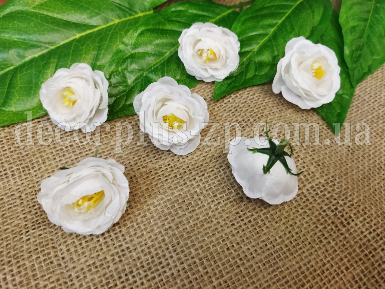 Головка квітки штучна, 4 см. Біла, фото 1