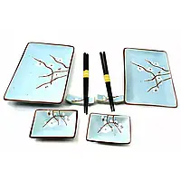 Сервіз для суші None Сакура на блакитному тлі на 2 персони 27х29х3 см (DN32818)