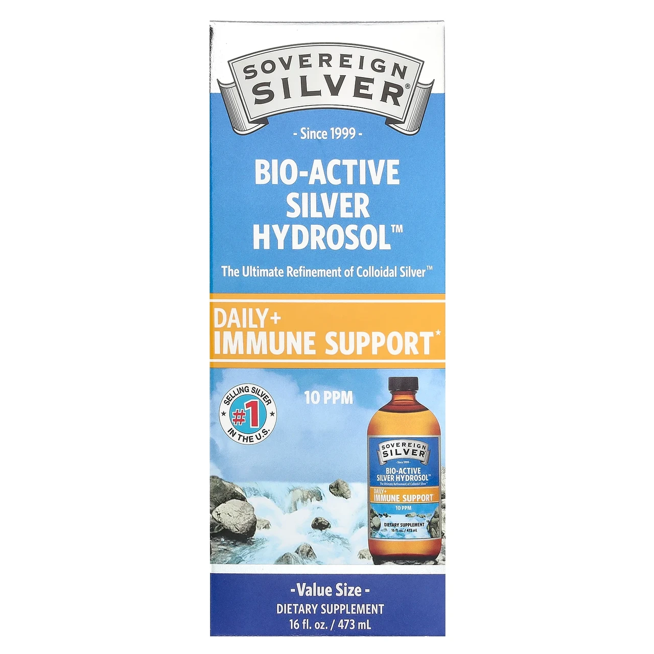 Sovereign Silver, Bio-Active Silver Hydrosol, 10 мкг/мл, 473 мл (16 рідкостей) SSV-23237, Київ