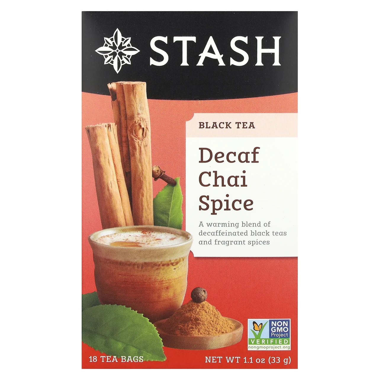 Stash Tea, Black Tea, чай без кофеїну з спеціями, 18 чайних пакетиків, 33 г (1,1 унції) STA-08279, Київ