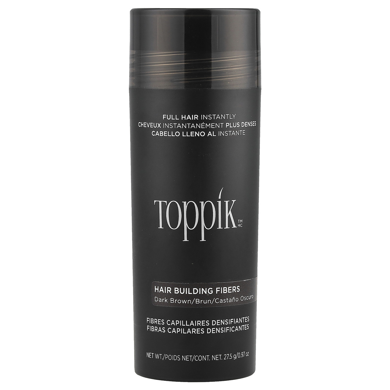 Toppik, Hair Building Fibers, загуститель для волосся, відтінок темно-коричневий, 27,5 г (0,97 унції) TPK-01202, Київ