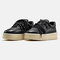 Жіночі Кросівки Miu Miu Leather Sneakers Platform Black / Міу Міу Лезер Снікерс Платформ Чорні, фото 5