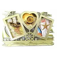 Фоторамка на 3 фотографії розмірами Delizia 10х15 см і 12х12 см Морська (DN32782)