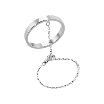 Срібна каблучка на фалангу Подвійна з регульованим ланцюжком