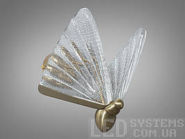 Світлодіодний світильник-бра "Метелик" у спальню, колір золото, 7 W B8022A-G-LS