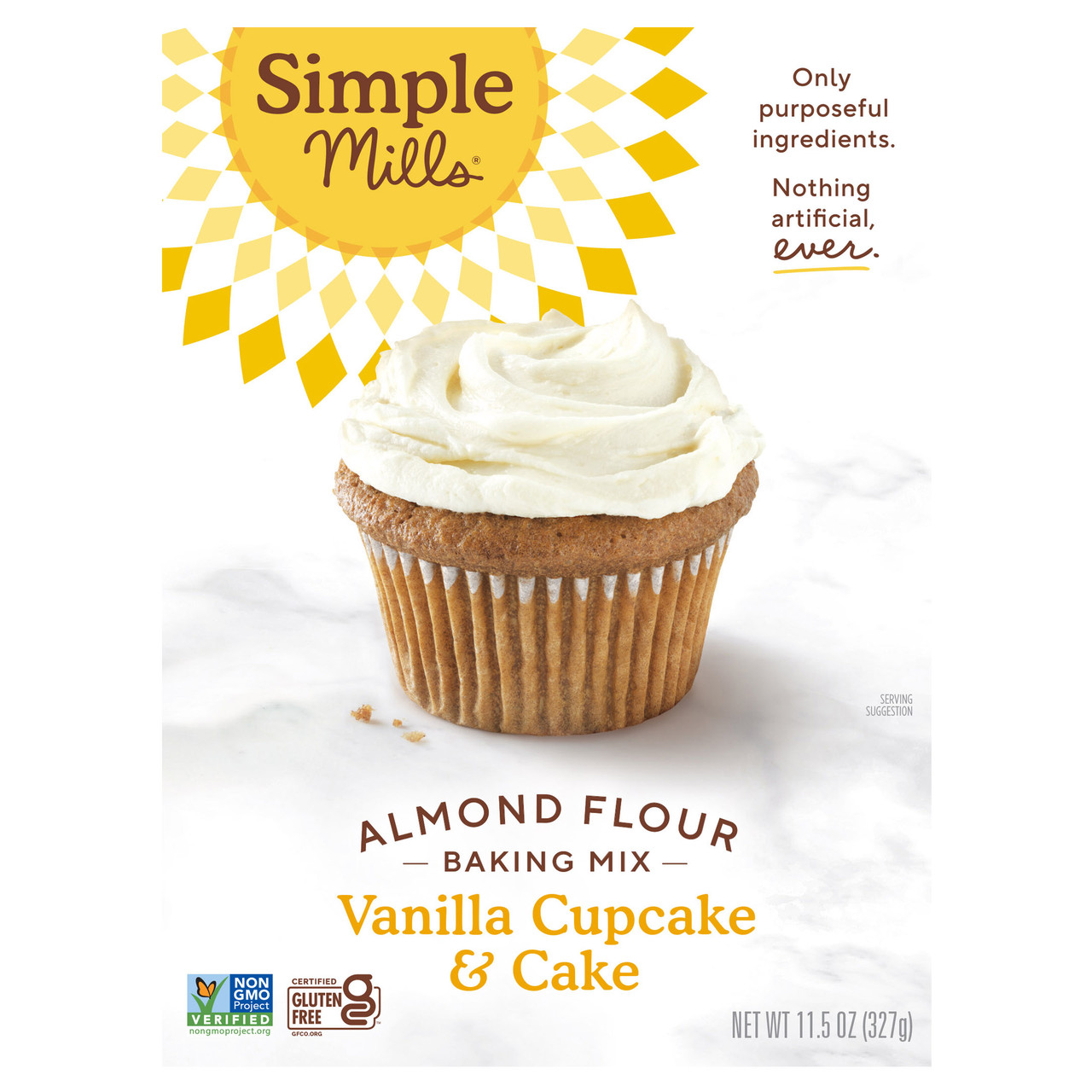 Simple Mills, Naturally Gluten-Free, Almond Flour Mix, Vanilla Cupcake & Cake , 11.5 oz (327 g), Київ