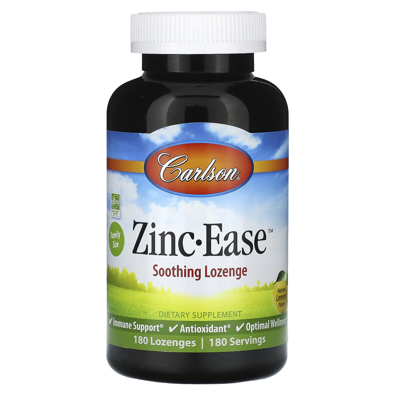 Carlson Labs, Zinc-Ease, натуральний лимон, 180 пастилок, Київ