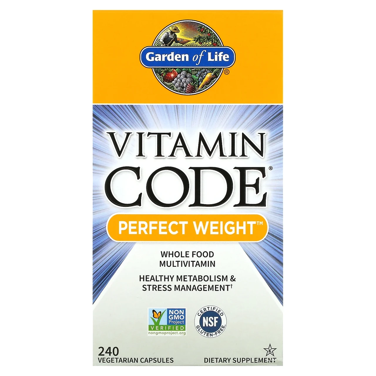 Garden of Life, Vitamin Code, Perfect Weight, 240 вегетаріанських капсул, Київ, фото 1