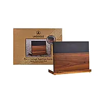 Дерев'яна магнітна підставка для кухонних ножів Laguiole акація коричнева подарункова коробка (40269086)