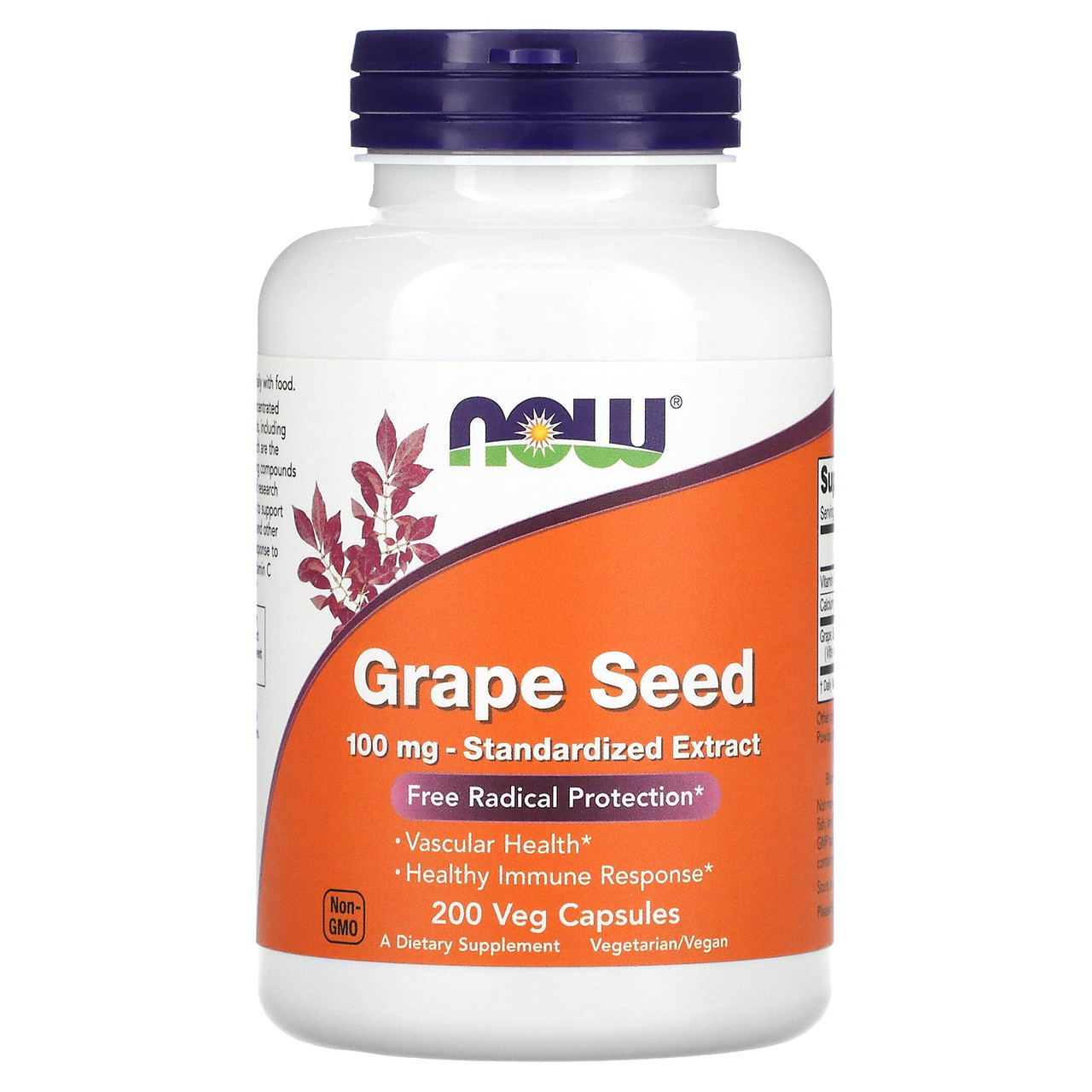 Now Foods, Стандартизований екстракт з виноградних кісточок, 100 мг, 200 рослинних капсул, Київ