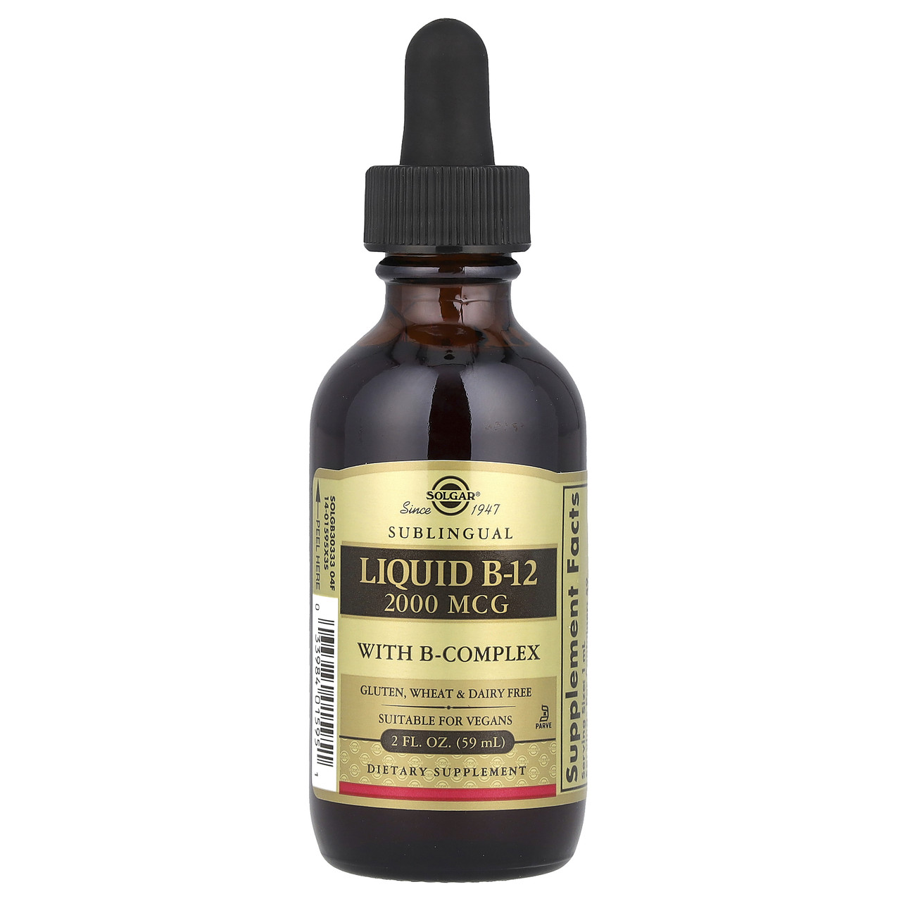 Solgar, Sublingual, під’єднаний рідкий вітамін B-12, 2000 мкг, 59 мл (2 Рідний. унції), Київ, фото 1