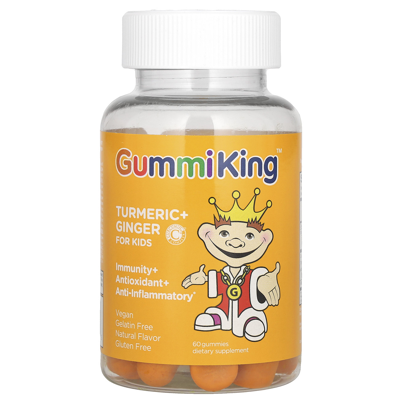 GummiKing, Turmeric + Ginger For Kids, Immunity + Antioxidant + Anti-Inflammatory, Mango Falvor, 60 Gummies, Київ