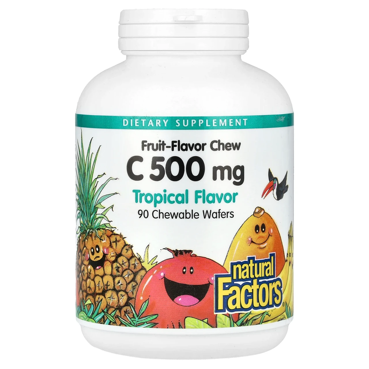 Natural Factors, Vitamin C, Tropical , 500 mg , 90 Chewable Wafers, Київ