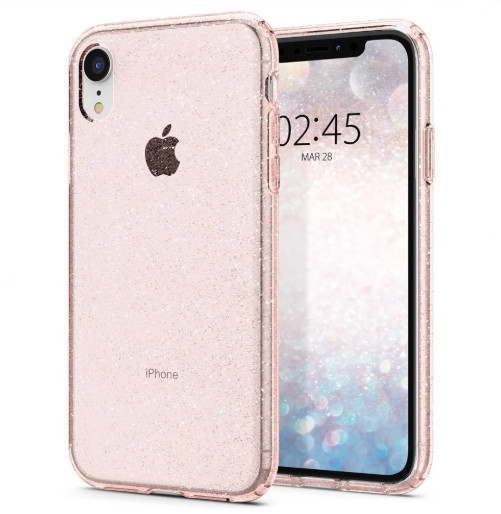 Силіконовий чохол для iPhone XR — Glitter з блискітками, Рожевий