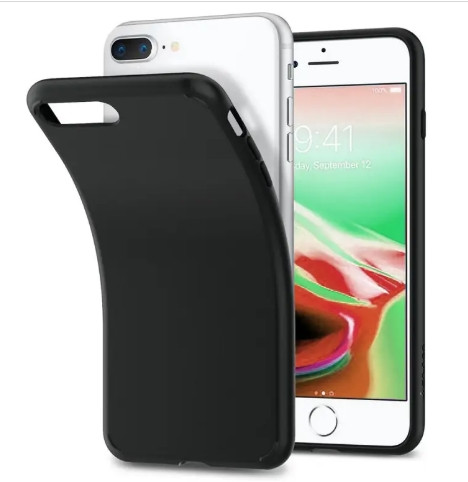 Силіконовий матовий чохол для iPhone 8 Plus / 7 Plus — Чорний