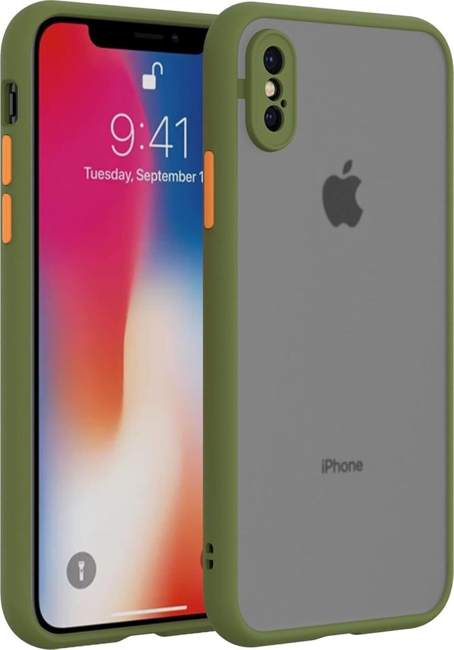 Чохол для iPhone XS/X — Goospery Matte Case, Green (Камера закрита)