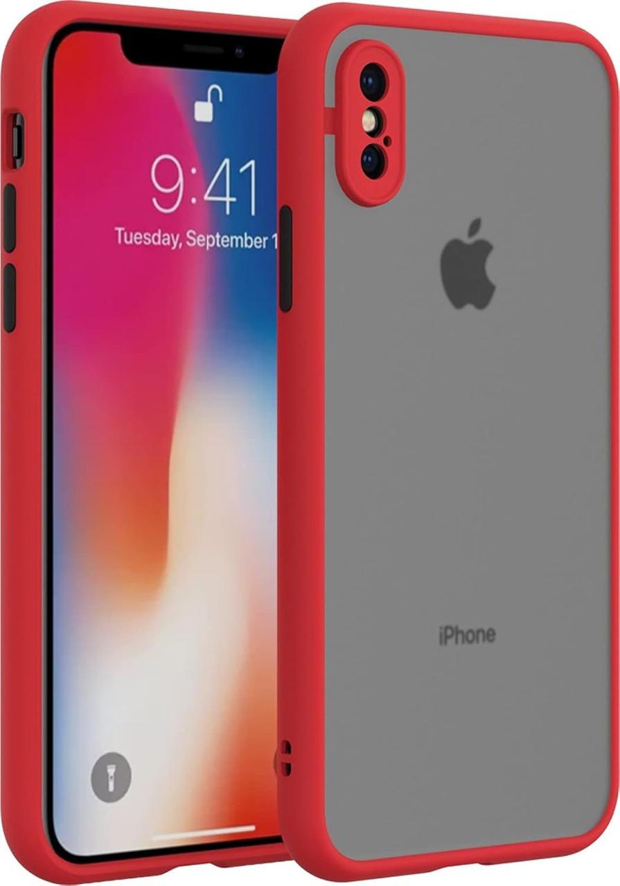 Чохол для iPhone XS Max — Goospery Matte Case, Red (Камера закрита)