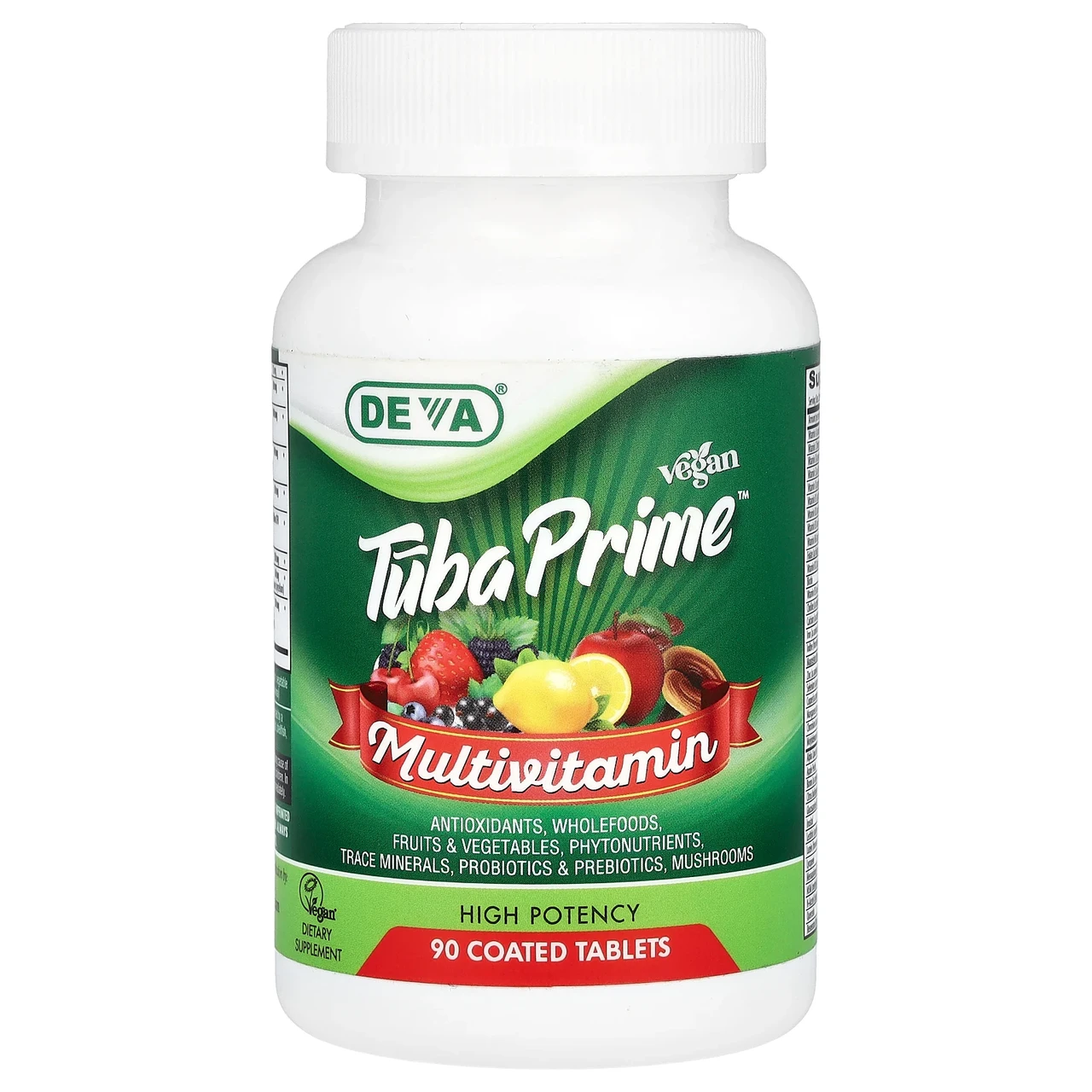Deva, Vegan Tuba Prime Полівітаміни, High Potency, 90 Coated Tablets, Київ