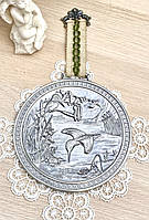 Колекційний олов'яний барельєф на тасьмі "Полювання", олово, Німеччина, вінтаж