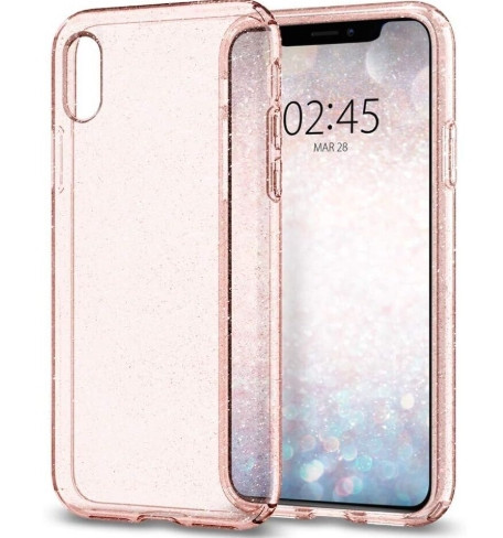 Силіконовий чохол для iPhone XS Max — Glitter з блискітками, Рожевий
