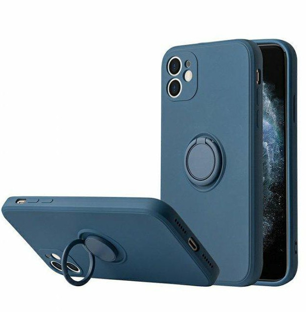 Силіконовий чохол для iPhone 11 — Ring Color case, Blue Grey