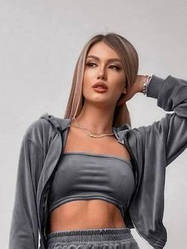 Жіночий молодіжний велюровий бандо топ без бретелей