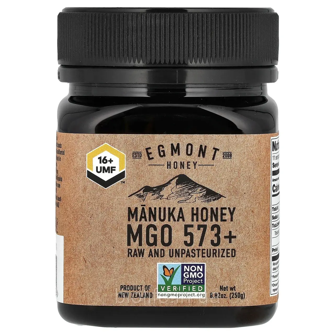 Egmont Honey, Мед-манука, необроблений і непастеризований, 573+ MGO, 250 г (8,82 унції) оригінал, фото 1