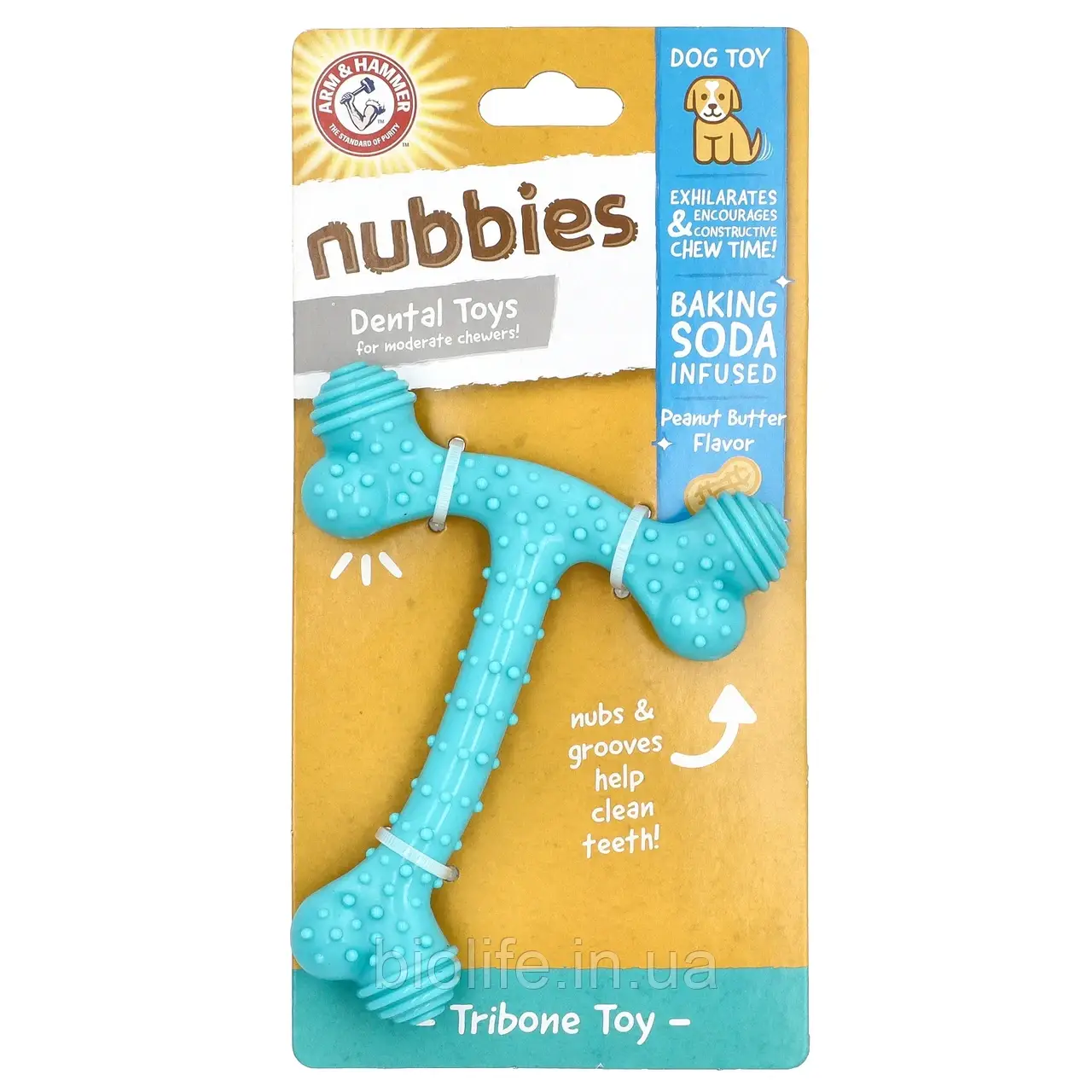 Arm&Hammer, Nubbies, стоматологічні іграшки для тих, хто любить помірно жувати, Tribone, арахісова оригінал, фото 1