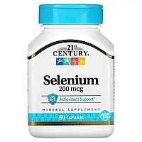 21st Century, Селен, 200 мкг, 60 капсул, оригінал
