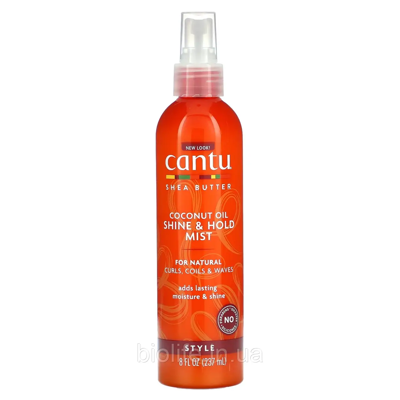 Cantu, Олія ши для натурального волосся, спрей для блиску та фіксації з кокосовою олією, 237 мл (8 рідк. Унций) оригінал, фото 1