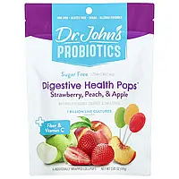 Dr. John's Healthy Sweets, Пробіотики, льодяники для здоров'я травної системи, з клітковиною та вітаміном