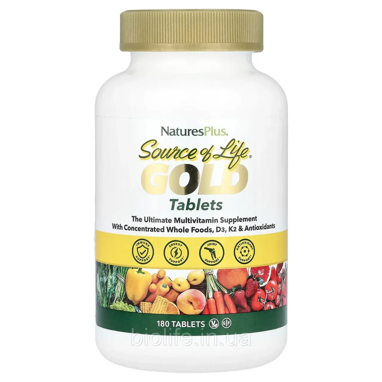 Nature's Plus, Source Of Life Gold Tablets, мультивітамінна домішка, 180 таблеток оригінал, фото 1