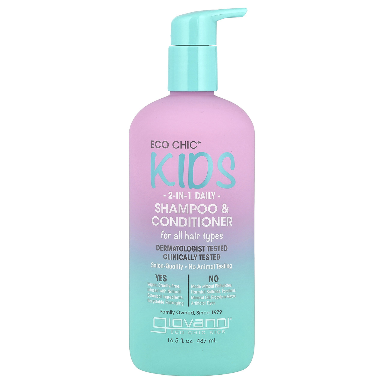 Giovanni, Eco Chic® Kids, щоденний шампунь і кондиціонер 2 в 1, для всіх типів волосся, 487 мл (16,5 рідкого., Київ