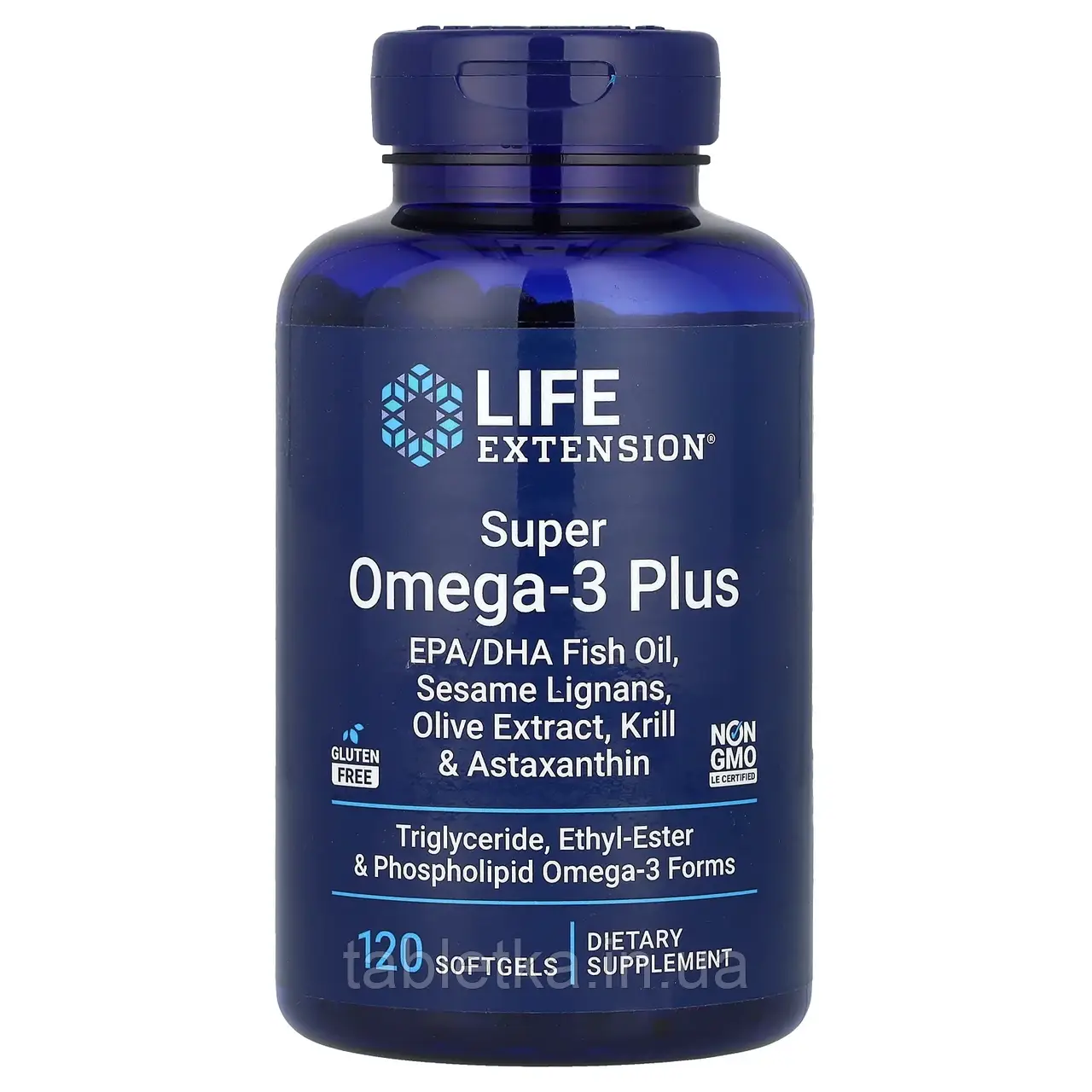 Life Extension, Супер омега-3 плюс, 120 м'яких желатинових капсул Дніпро