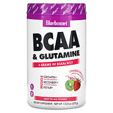 Bluebonnet Nutrition, BCAA і глутамін, зі смаком полуниці та ківі, 375 г (13,23 унції), Київ