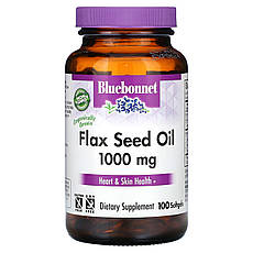 Bluebonnet Nutrition, Лляна олія, 1000 мг, 100 м'яких таблеток, Київ